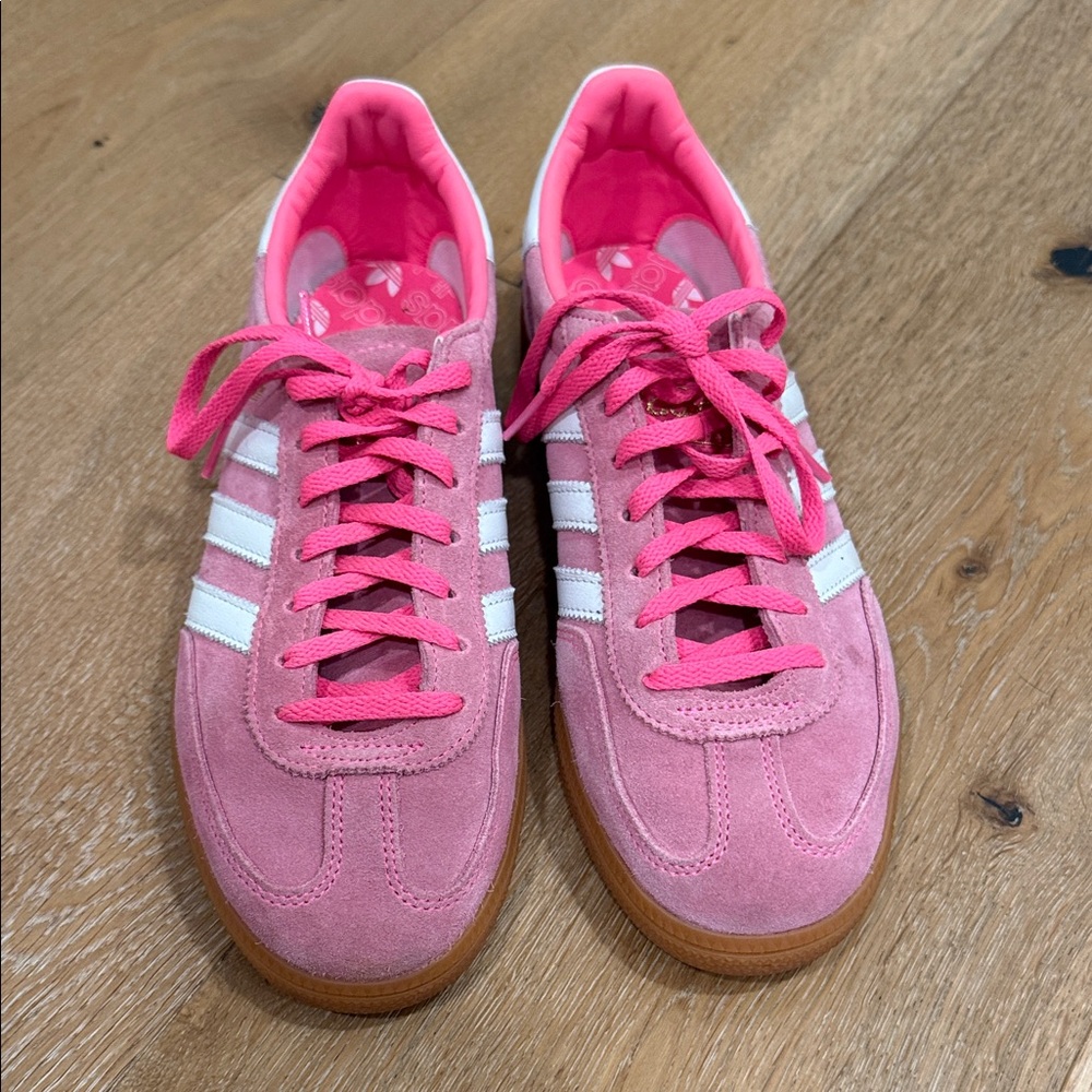 Adidas Like-New Women's Pink and White Spezial Size 9 Sneakers